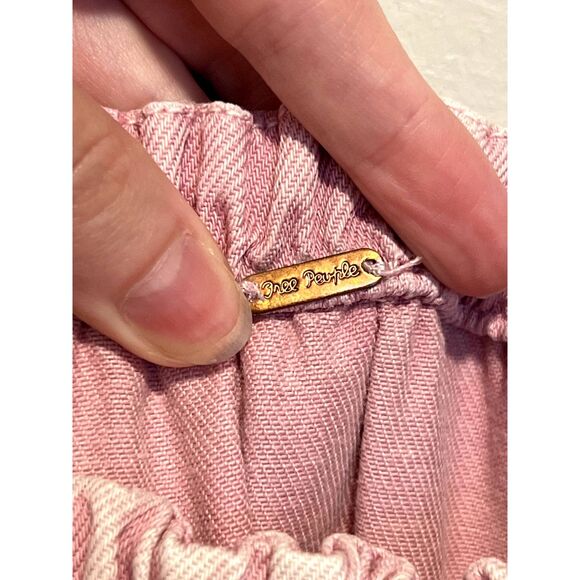 Free People Blue Jean Babydoll Mini Dress in Washed Pink Women's Size Small - Picture 9 of 10